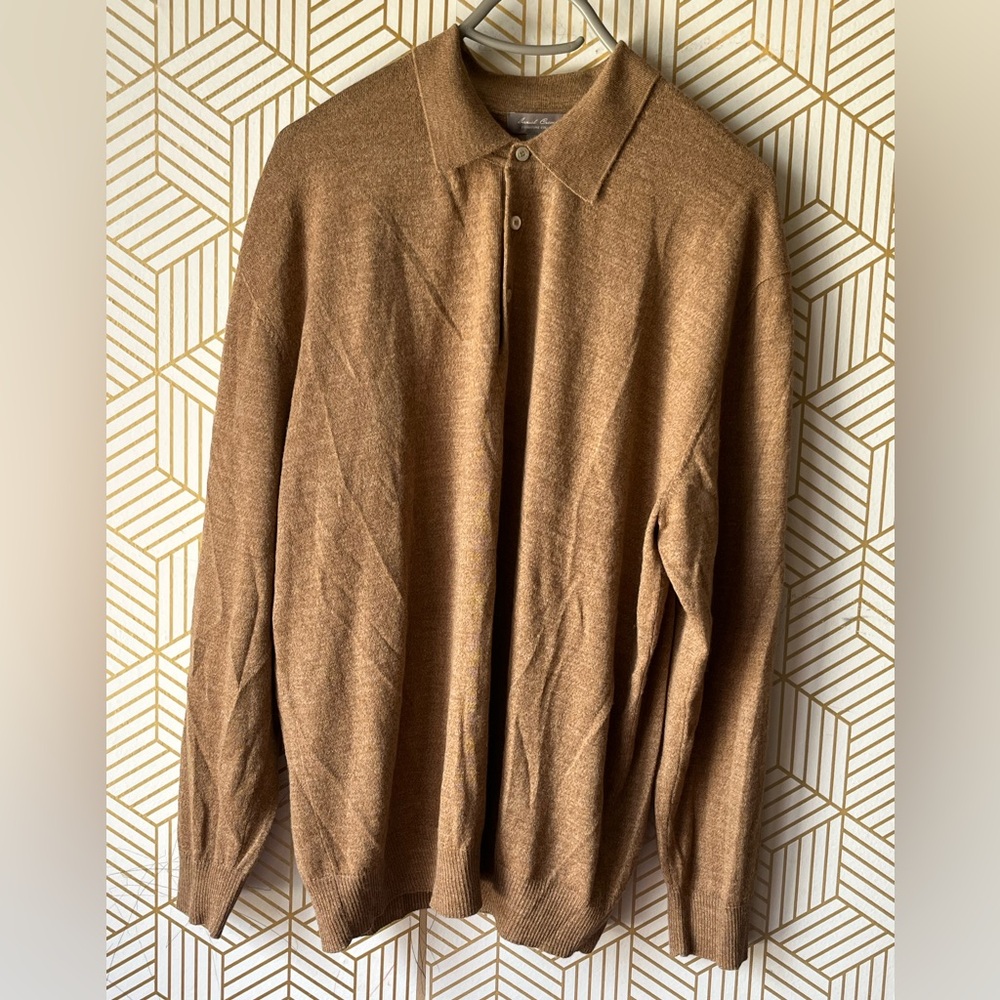 Daniel Cremieux Signature Mens 100%Alpaca 1/4 buttons Sweater Size XL-Flaw